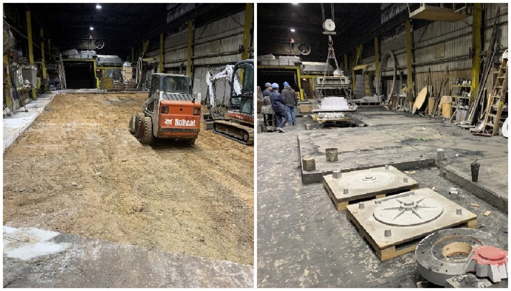 collage of new foundry floor